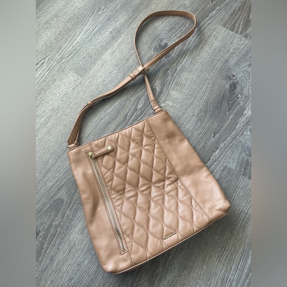 Vera Bradley Retired Spring 2016 Blush Pink Patten Peachy Tan Crossbody Satchel - Picture 1 of 5